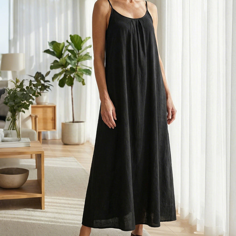 🏖️💕ÜBER 20.000 VERKAUFT!⚡Lässiges, rückenfreies Maxikleid mit Spaghettiträgern für Damen🌟🌊