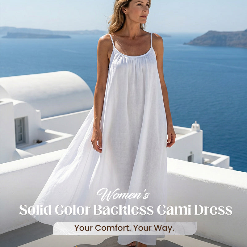 🏖️💕ÜBER 20.000 VERKAUFT!⚡Lässiges, rückenfreies Maxikleid mit Spaghettiträgern für Damen🌟🌊