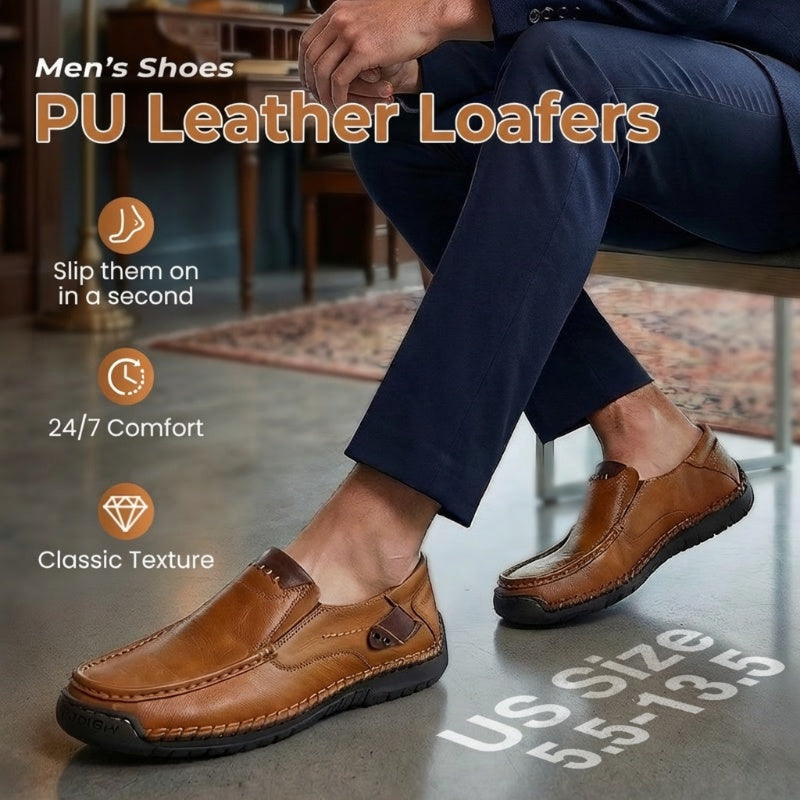 💎 60 % RABATT! 💎 Klassische Herren-Slipper aus Leder – Erstklassiges Kalbsleder, ganztägiger Tragekomfort & müheloser Stil