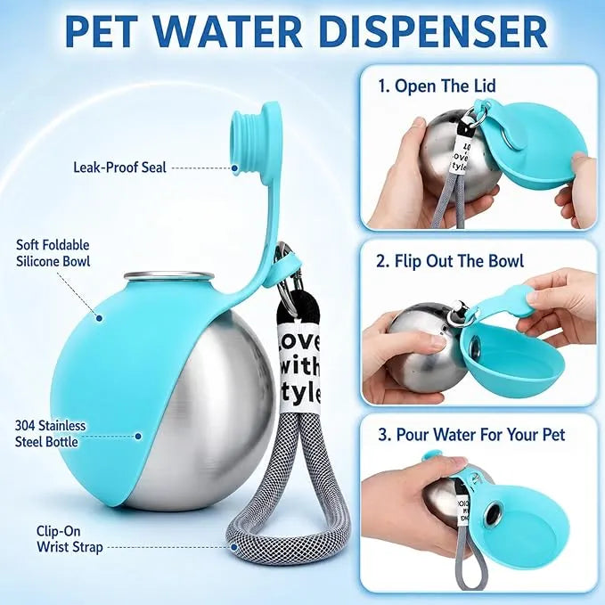 2 in 1 Portable Dog Water Bottle for Dogs