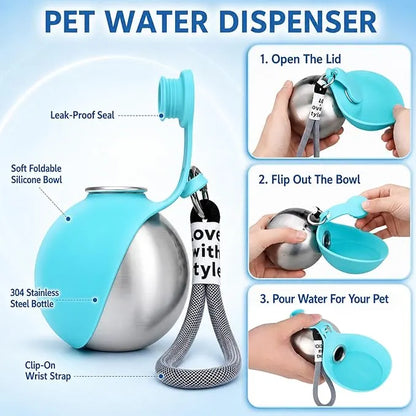 2 in 1 Portable Dog Water Bottle for Dogs