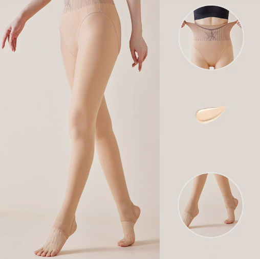 Damen-Strumpfhose mit Plüschfutter, hoher Taille, blickoptik und Bauch-weg-Effekt
