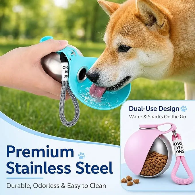 2 in 1 Portable Dog Water Bottle for Dogs