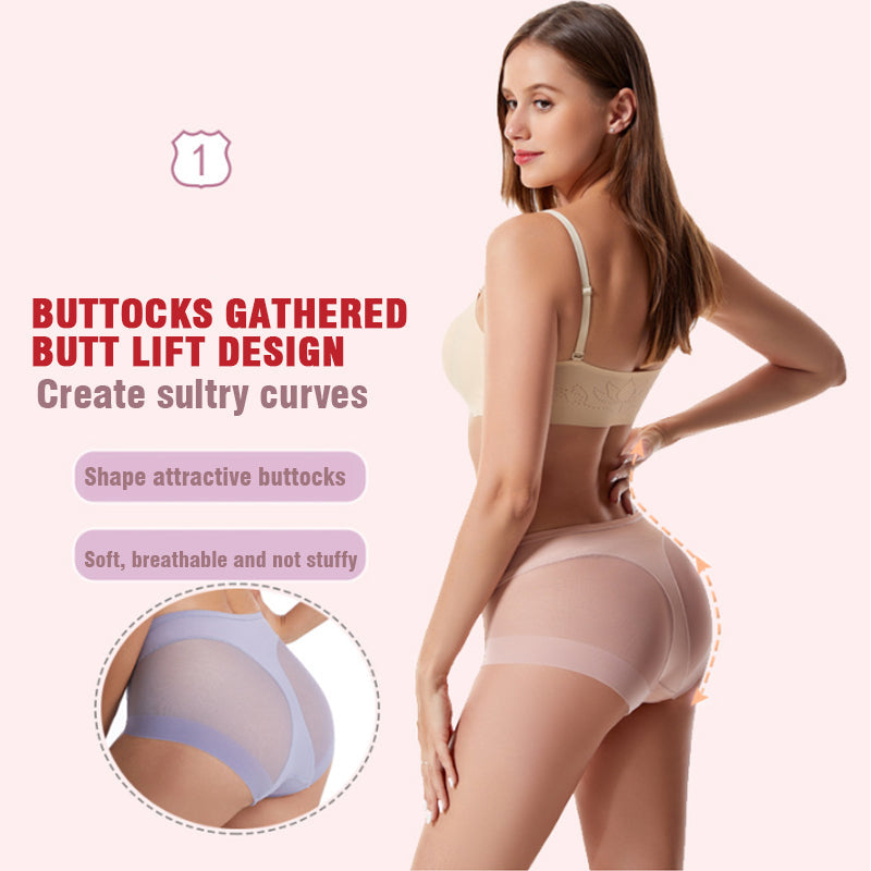 🎁 (4 Stück) 1 kaufen, 3 gratis dazu ⏳Nahtlose formende High-Waist-Slips aus Eisseide