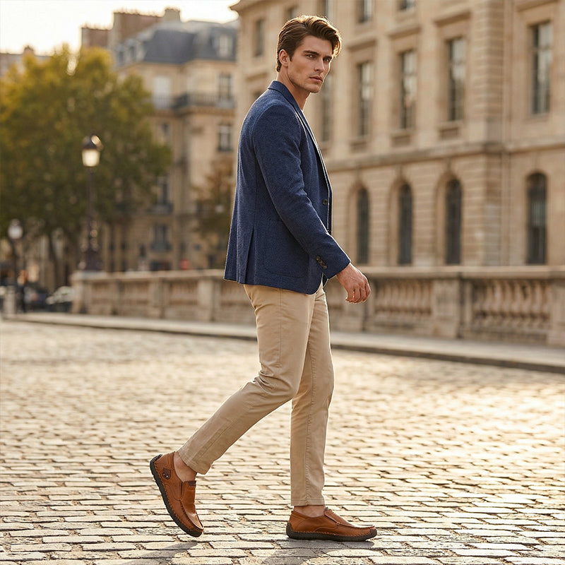 💎 60 % RABATT! 💎 Klassische Herren-Slipper aus Leder – Erstklassiges Kalbsleder, ganztägiger Tragekomfort & müheloser Stil