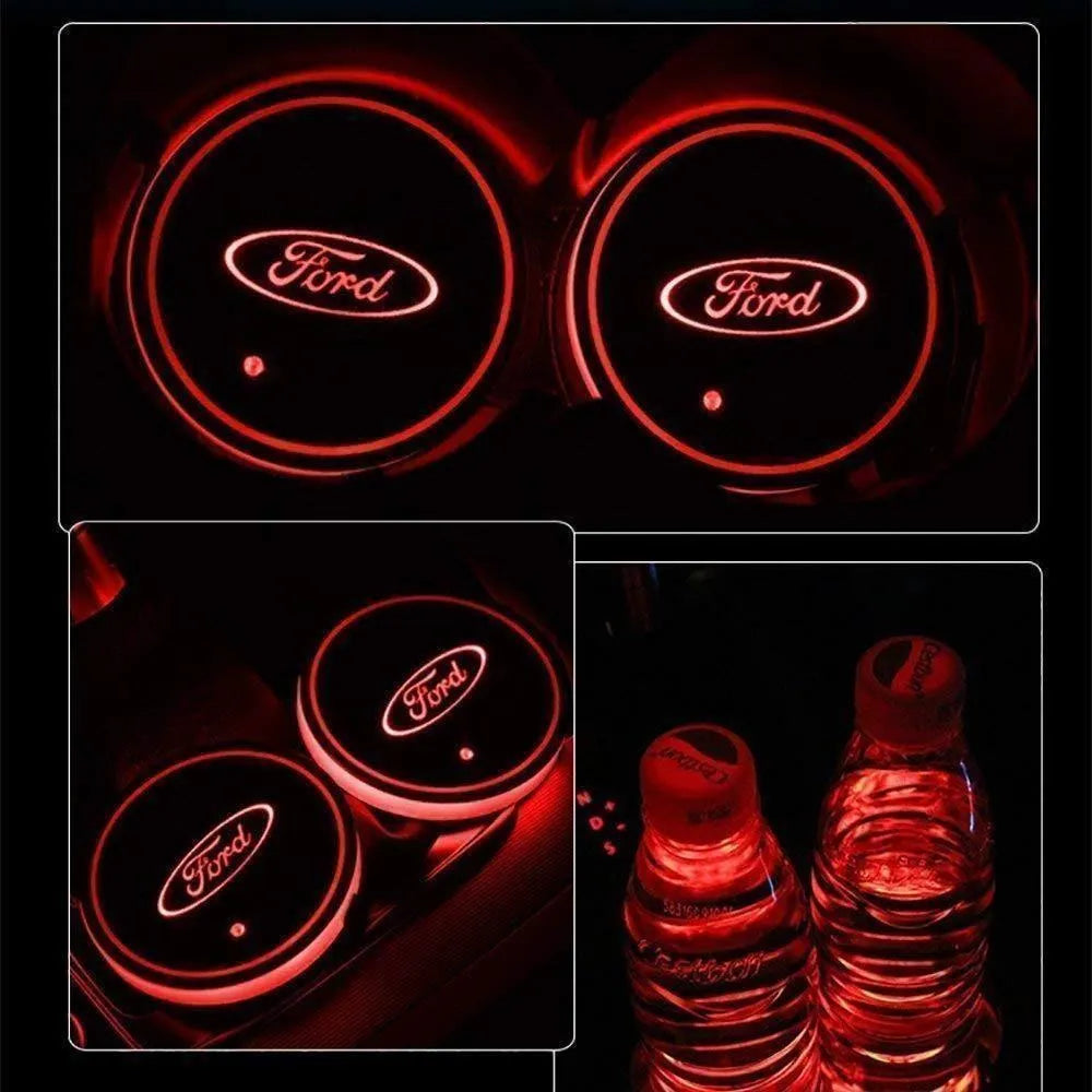 Heißer Sale 🎁50% RABATT 🎁7-farbige LED-Auto-Logo-Becherhalter mit Beleuchtung (1 Paar)