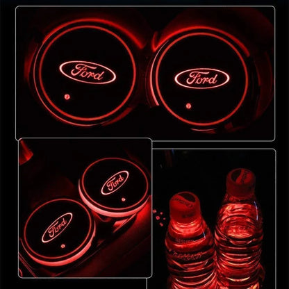 Hot Sale 🎁50% OFF 🎁7 Colors Led Car Logo Cup Lights up Holder(1 pair)