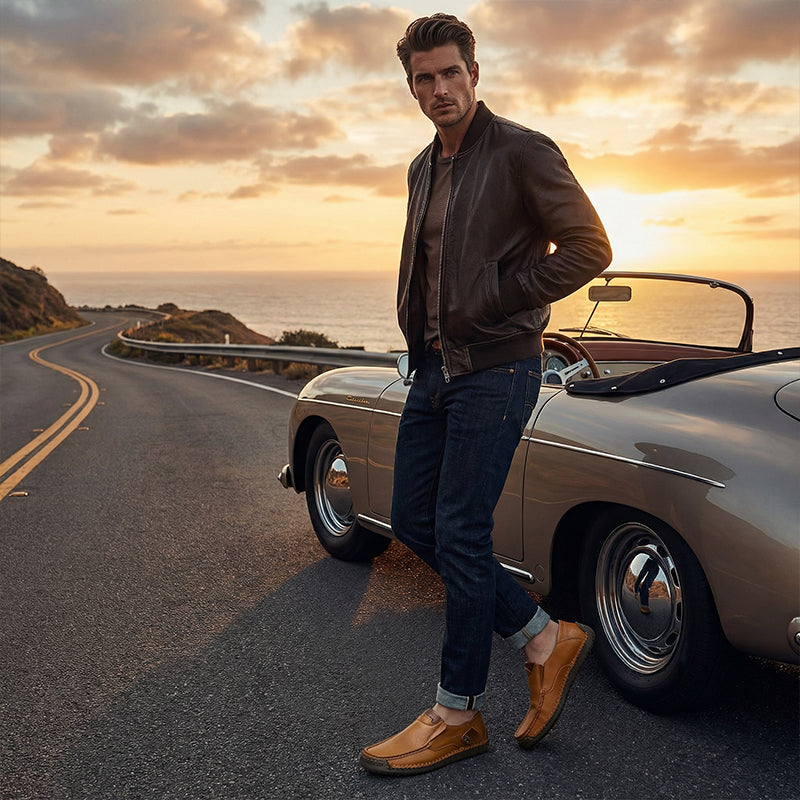 💎 60 % RABATT! 💎 Klassische Herren-Slipper aus Leder – Erstklassiges Kalbsleder, ganztägiger Tragekomfort & müheloser Stil