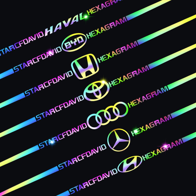 Bunte Auto-Logo-Aufkleber, farbwechselnde reflektierende Auto-Laseraufkleber, personalisierte Aufkleber für A-Säule, Autotür und Motorhaube.