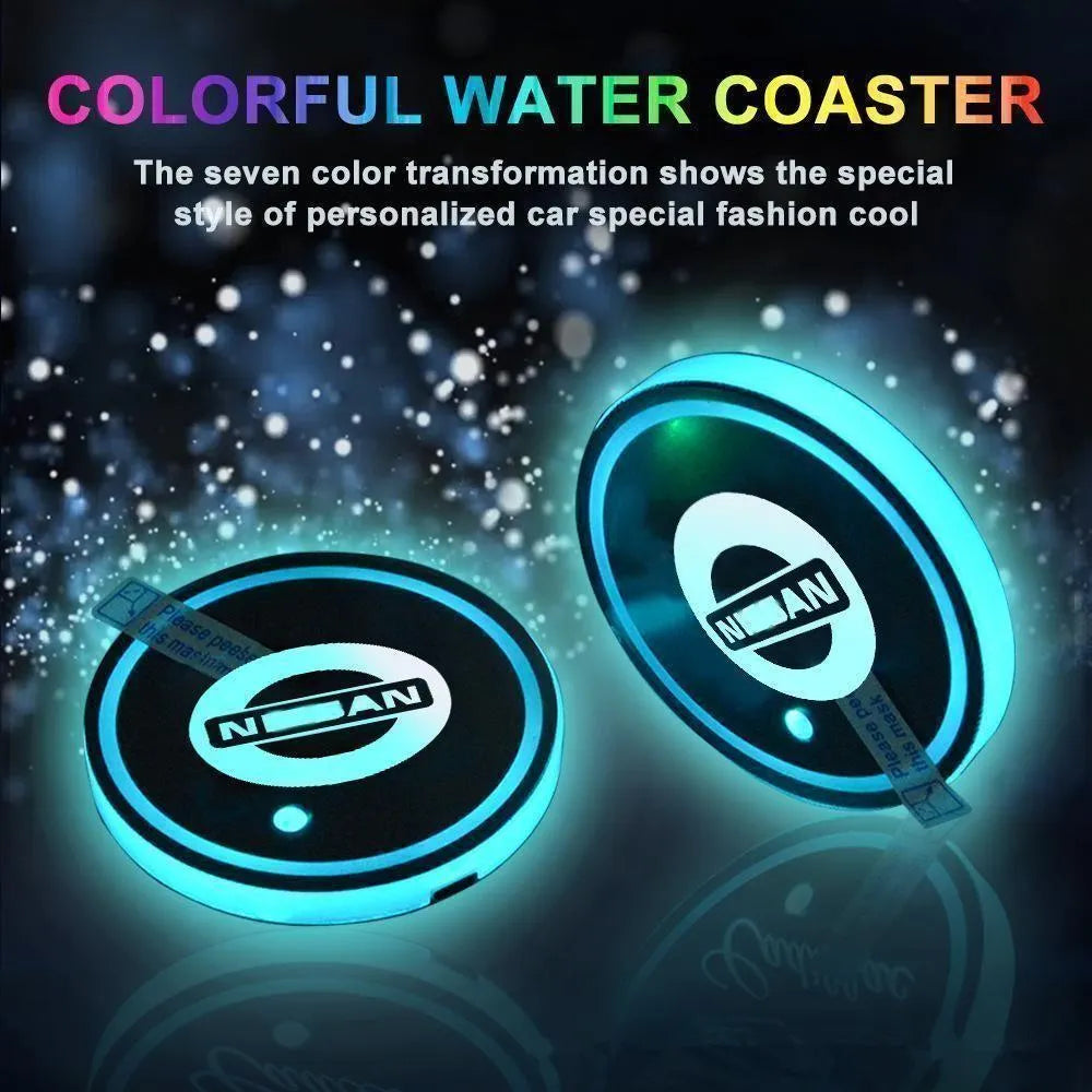 Heißer Sale 🎁50% RABATT 🎁7-farbige LED-Auto-Logo-Becherhalter mit Beleuchtung (1 Paar)