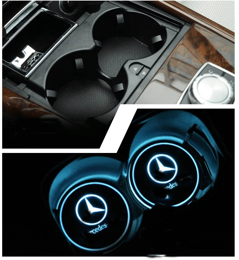 Heißer Sale 🎁50% RABATT 🎁7-farbige LED-Auto-Logo-Becherhalter mit Beleuchtung (1 Paar)