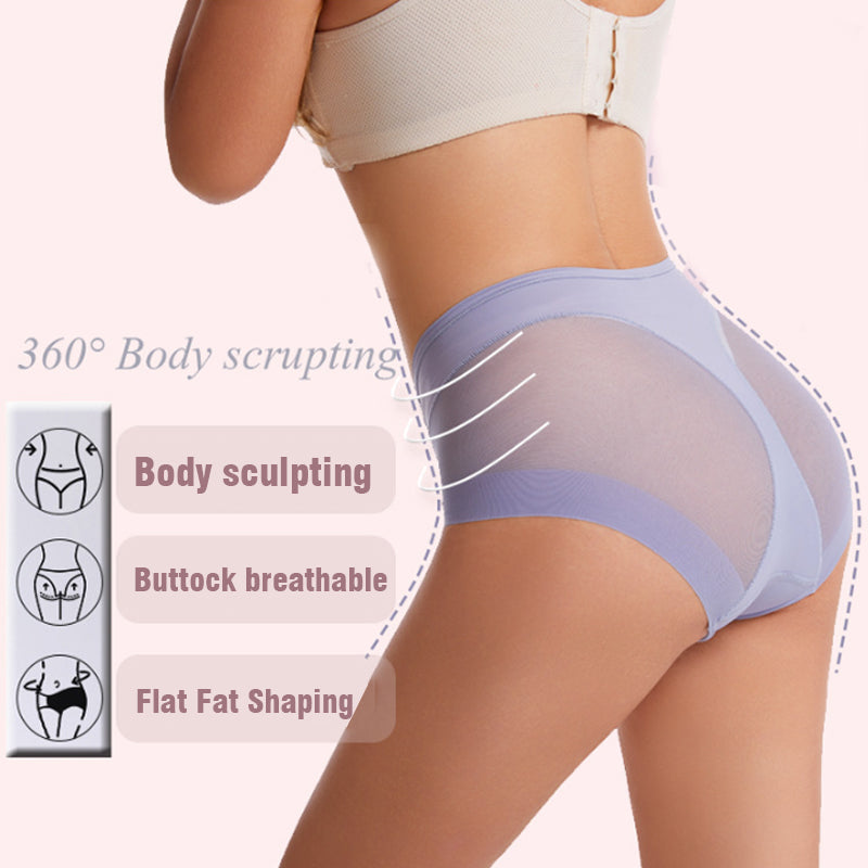 🎁 (4 Stück) 1 kaufen, 3 gratis dazu ⏳Nahtlose formende High-Waist-Slips aus Eisseide
