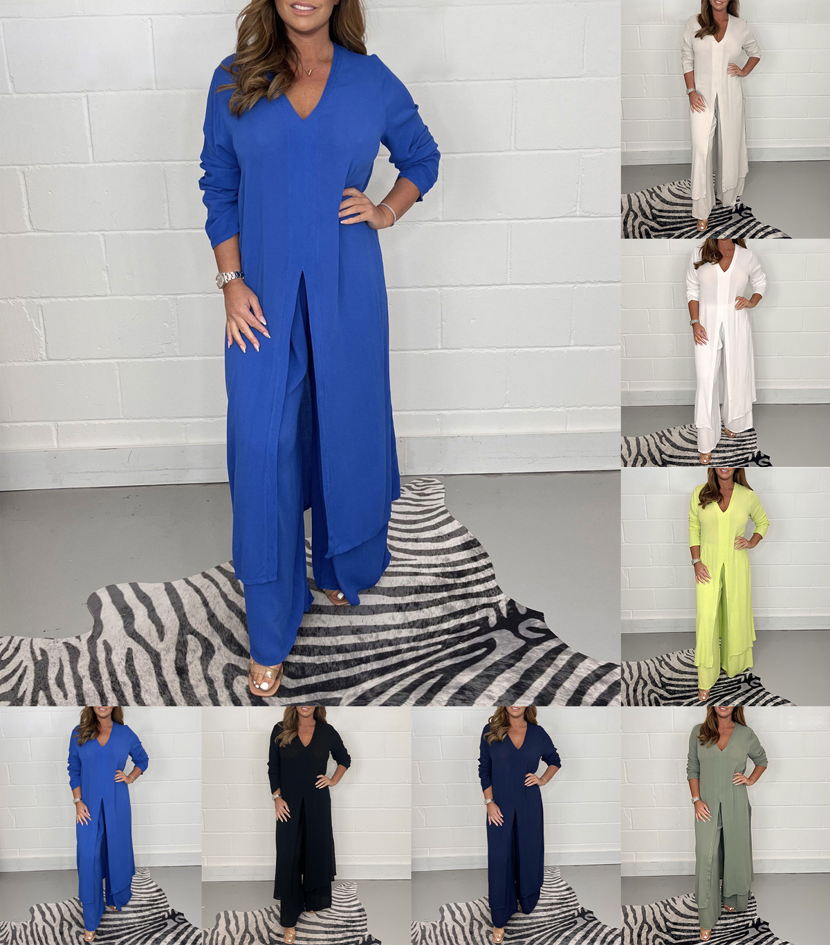 💃Frühlingsangebot ⏳Lässiges zweiteiliges Set aus langem Oberteil und Hose😍