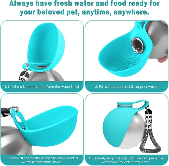 2 in 1 Portable Dog Water Bottle for Dogs
