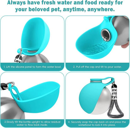 2 in 1 Portable Dog Water Bottle for Dogs