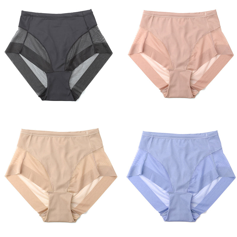 🎁 (4 Stück) 1 kaufen, 3 gratis dazu ⏳Nahtlose formende High-Waist-Slips aus Eisseide