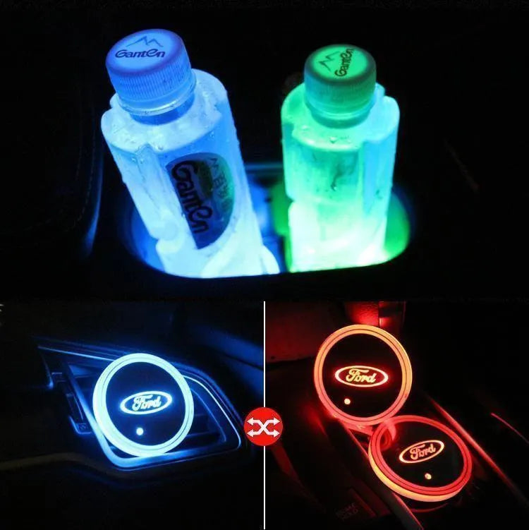 Heißer Sale 🎁50% RABATT 🎁7-farbige LED-Auto-Logo-Becherhalter mit Beleuchtung (1 Paar)