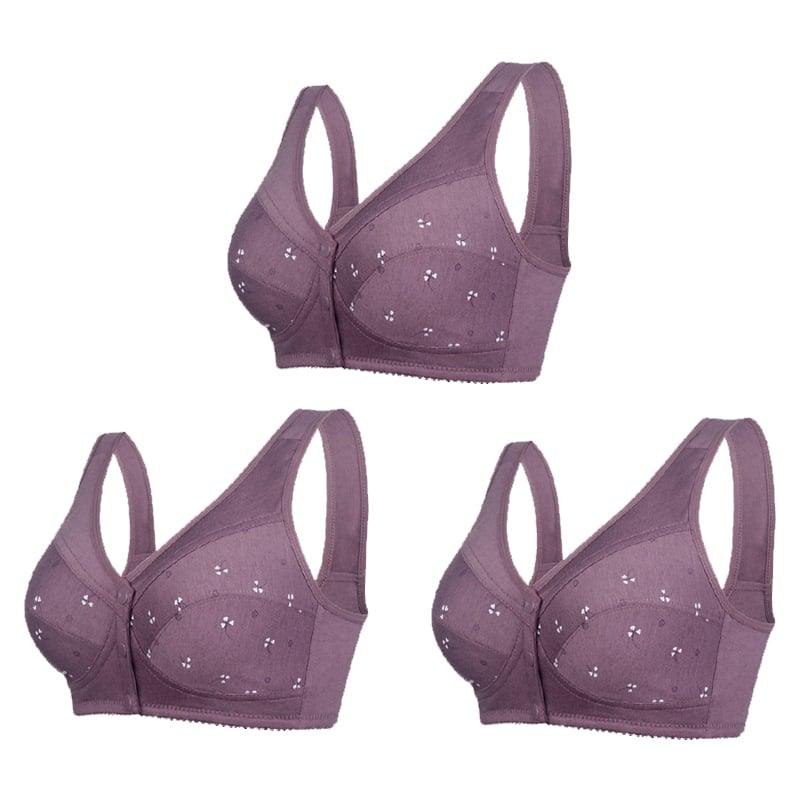 🔥1 kaufen, 3 erhalten (3er-Pack)🔥Design-Baumwoll-BH mit Vorderverschluss für Senioren – KOSTENLOSER VERSAND
