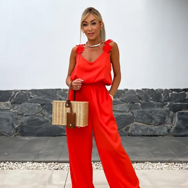 🔥Women's Sleeveless Wide Leg Jumpsuit