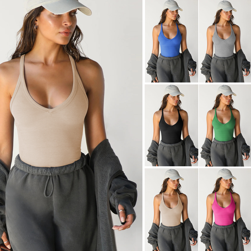 ✨ Müheloser Stil, alltäglicher Komfort – Tanktop mit tiefem V-Ausschnitt ✨