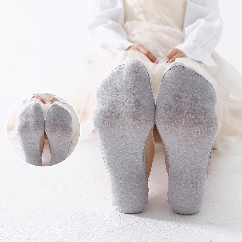 Damen-Spitzensocken mit unsichtbarem Schnitt und rutschhemmender Sohle