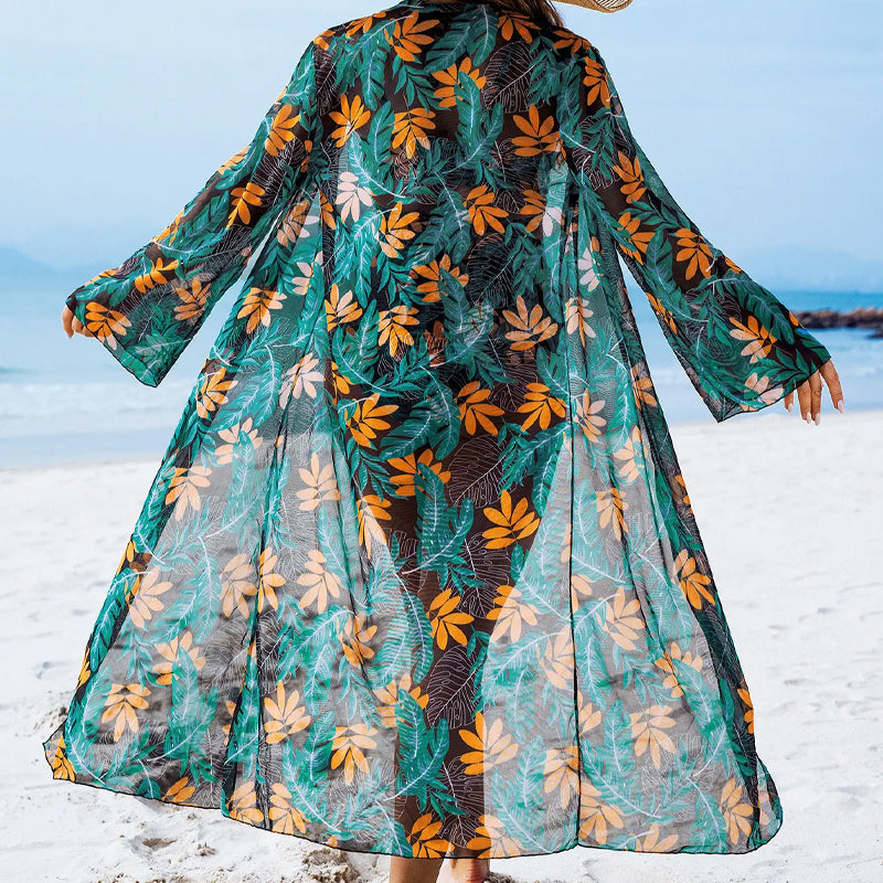 Dreiteiliger sexy Damen-Badeanzug mit Blumenmuster