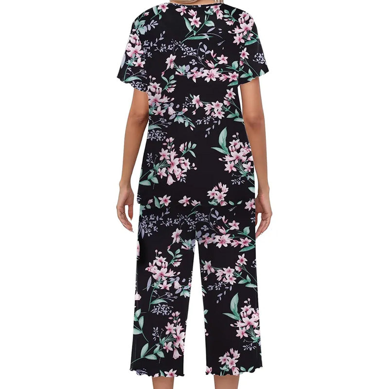 🎁Heiße Aktion: 50 % Rabatt⏳Bedrucktes Damen-Schlafanzugset mit Oberteil und Hose