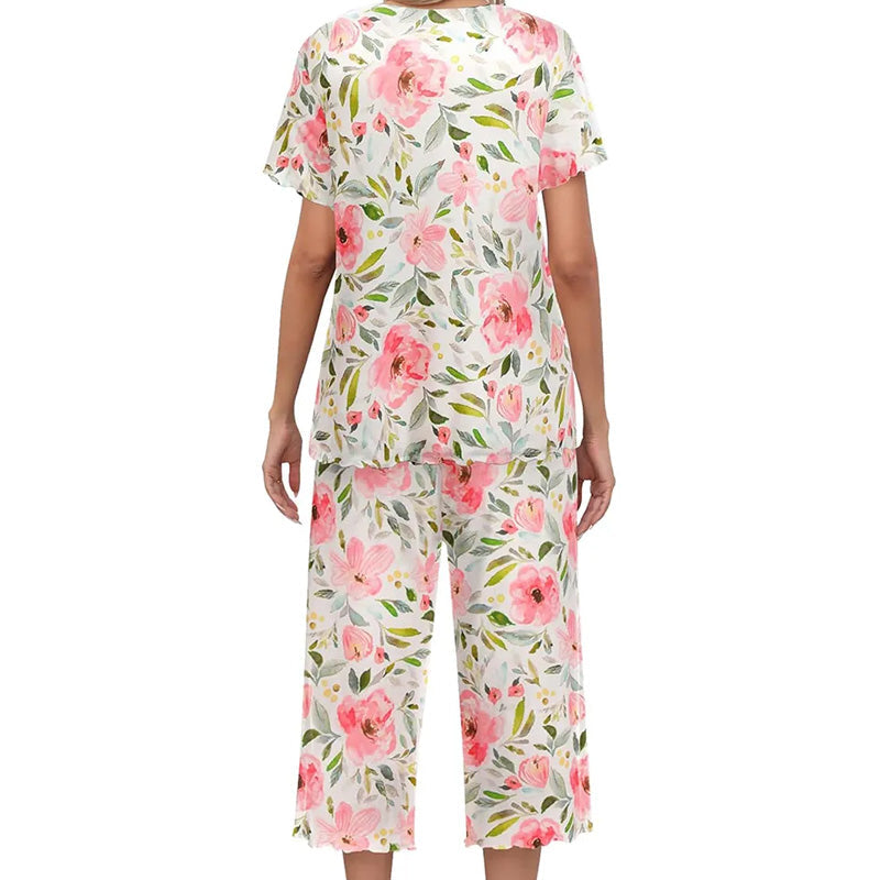 🎁Heiße Aktion: 50 % Rabatt⏳Bedrucktes Damen-Schlafanzugset mit Oberteil und Hose