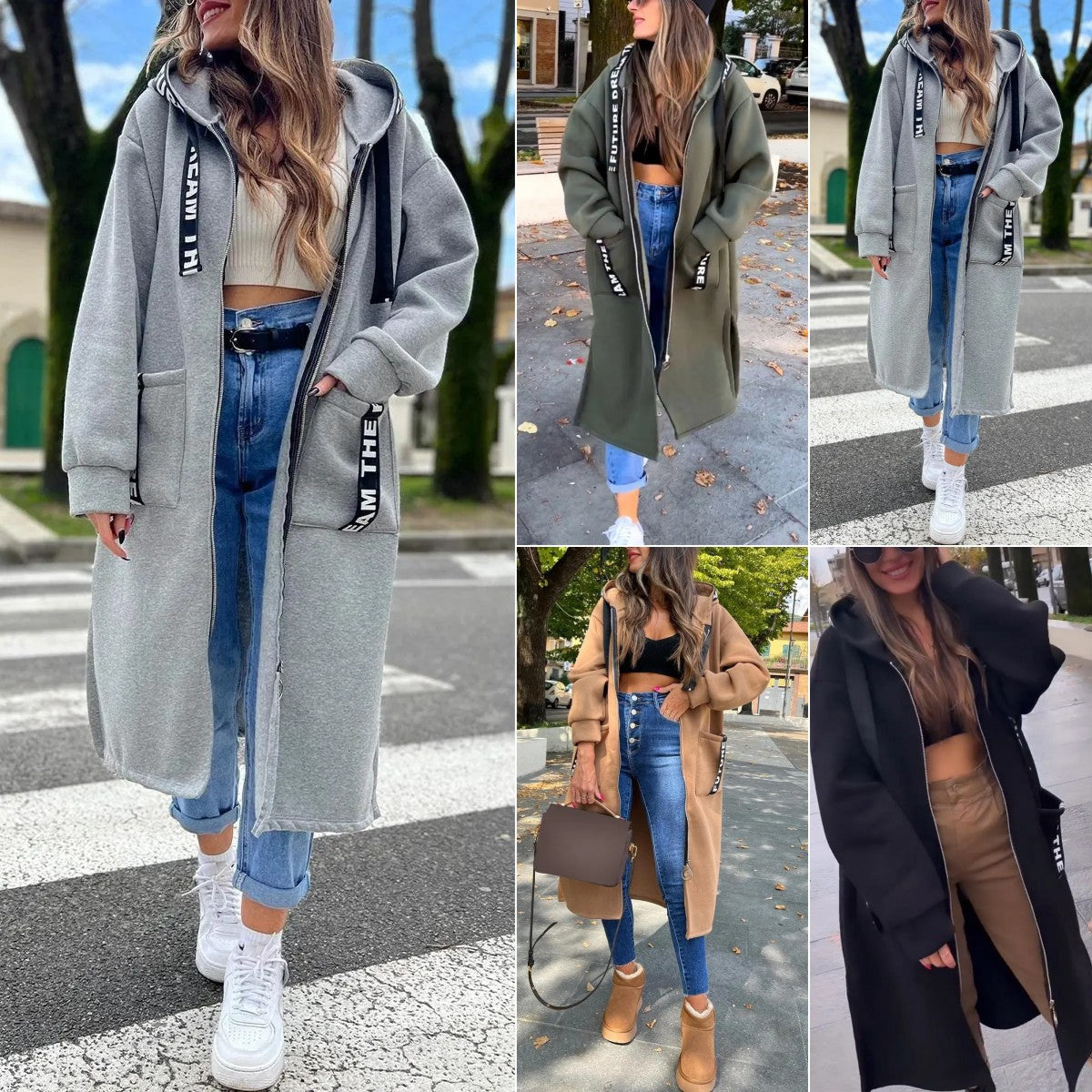 Langes Kapuzensweatshirt für Damen