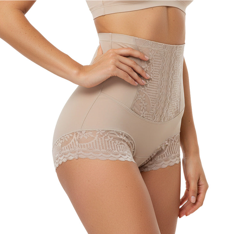Damen-Spitzen-Slip mit hoher Taille, Bauch-weg-Effekt und Po-Lifting-Funktion