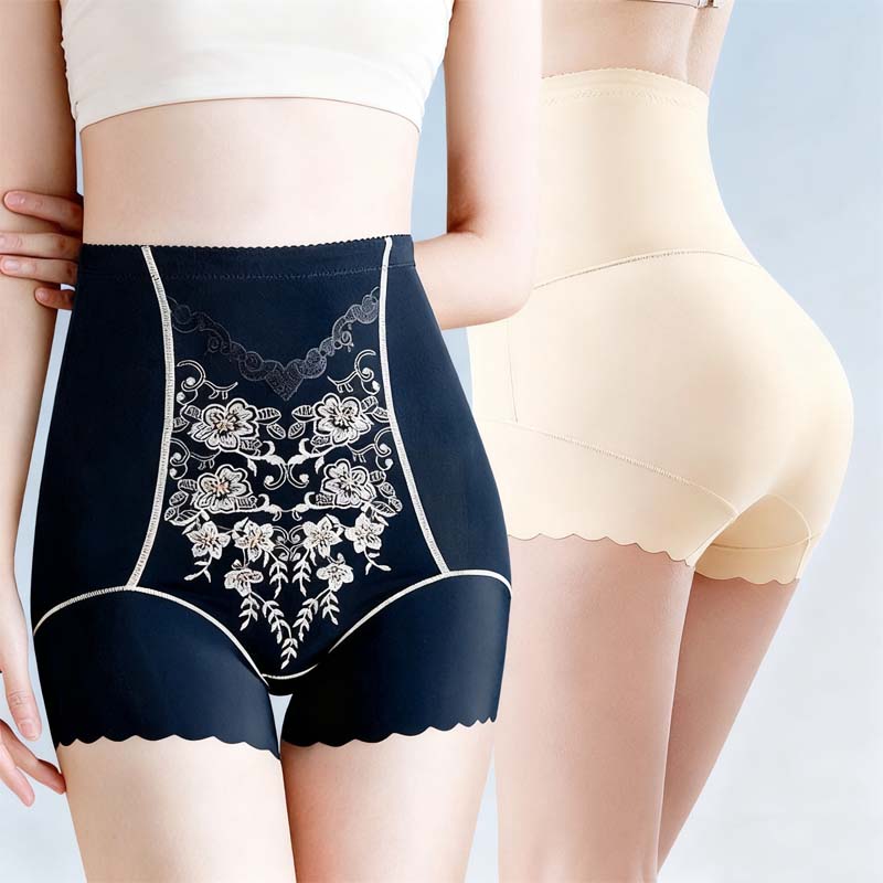 Bestickter Damen-Slip mit hoher Taille und Bauch-weg-Effekt