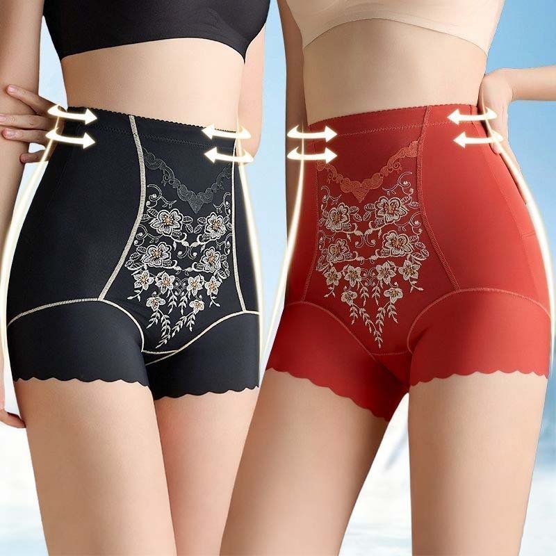 Bestickter Damen-Slip mit hoher Taille und Bauch-weg-Effekt