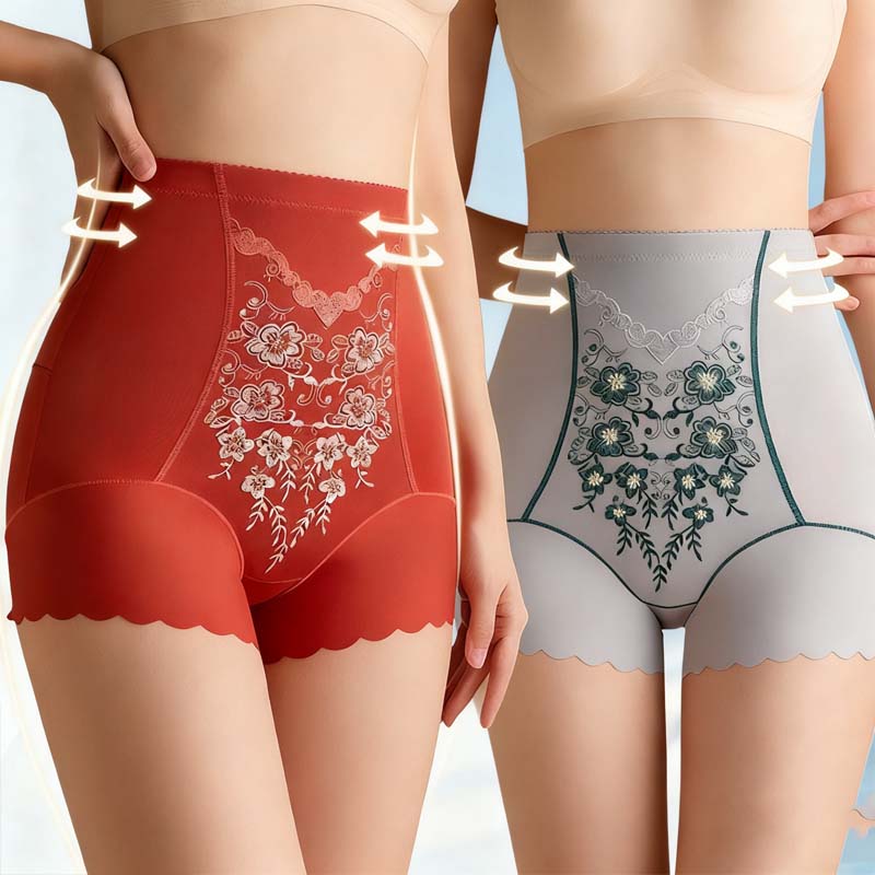 Bestickter Damen-Slip mit hoher Taille und Bauch-weg-Effekt