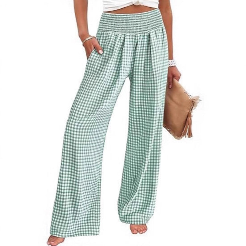 ⏳LETZTER TAG: 50% RABATT!🎁Gestreifte weit ausgestellte Hose mit hoher Taille und Taschen