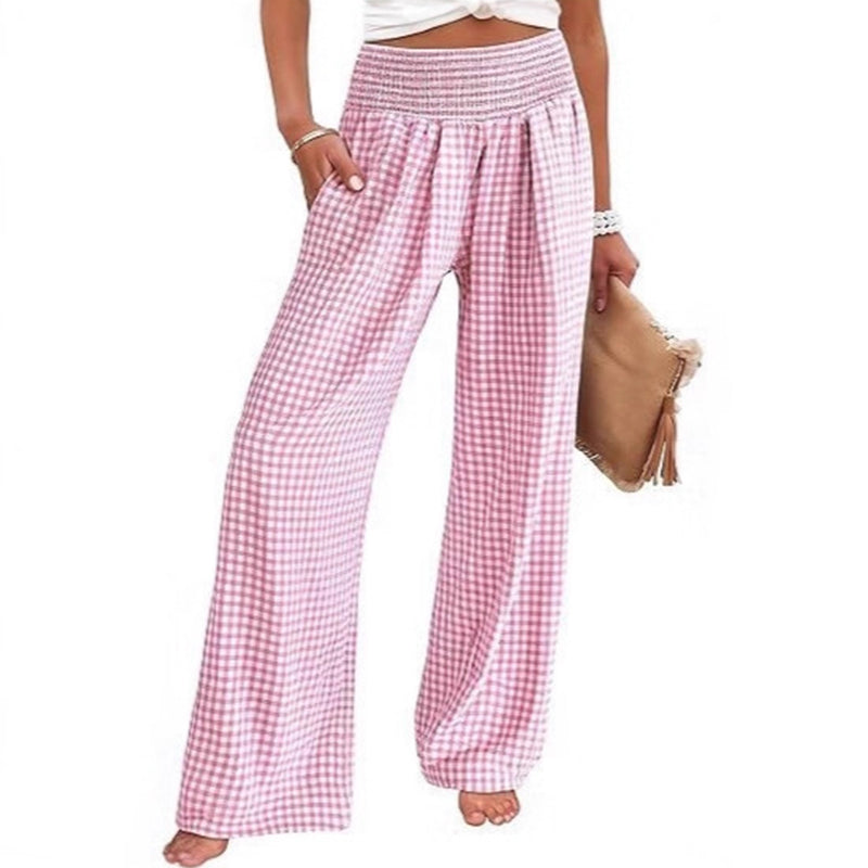 ⏳LETZTER TAG: 50% RABATT!🎁Gestreifte weit ausgestellte Hose mit hoher Taille und Taschen