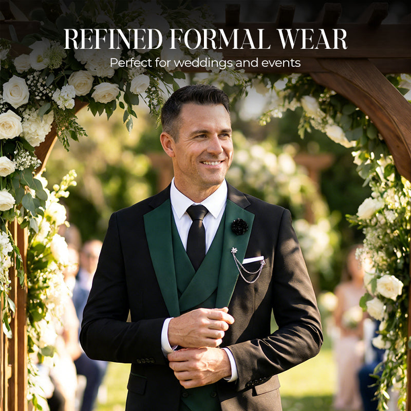 💎 50% RABATT! 💎 Moderner Hochzeitsanzug in Kontrastfarben – 3-teiliges Slim-Fit-Set in markantem Schwarz & Hellblau (8 Farben!) 👔✨