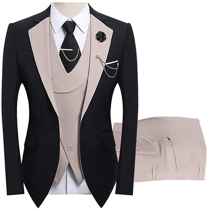 💎 50% RABATT! 💎 Moderner Hochzeitsanzug in Kontrastfarben – 3-teiliges Slim-Fit-Set in markantem Schwarz & Hellblau (8 Farben!) 👔✨