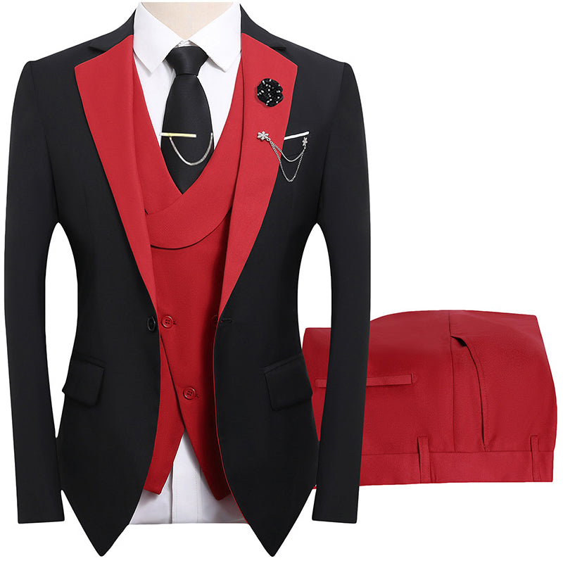 💎 50% RABATT! 💎 Moderner Hochzeitsanzug in Kontrastfarben – 3-teiliges Slim-Fit-Set in markantem Schwarz & Hellblau (8 Farben!) 👔✨