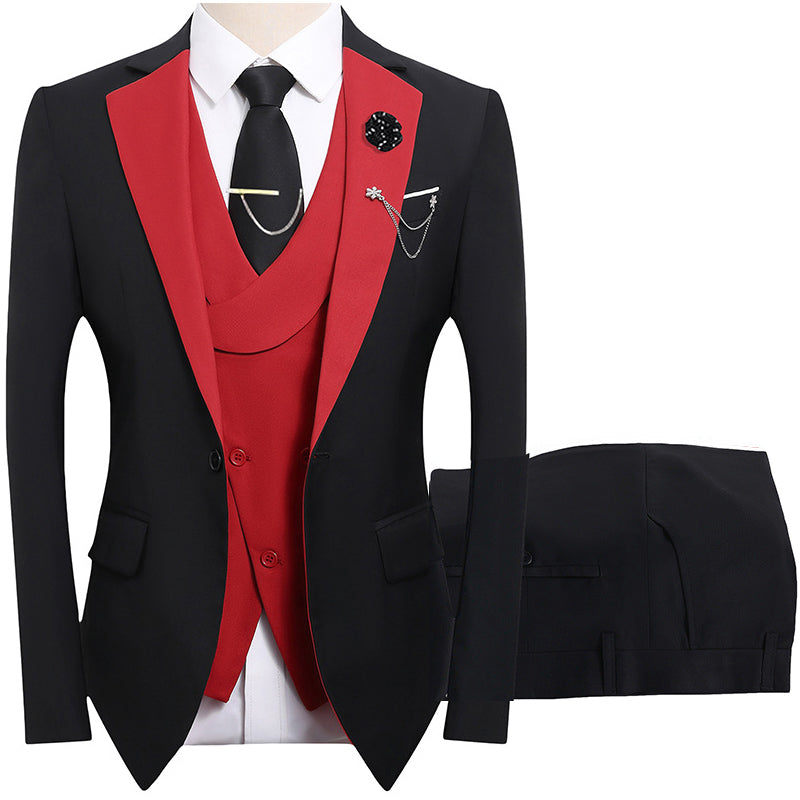 💎 50% RABATT! 💎 Moderner Hochzeitsanzug in Kontrastfarben – 3-teiliges Slim-Fit-Set in markantem Schwarz & Hellblau (8 Farben!) 👔✨