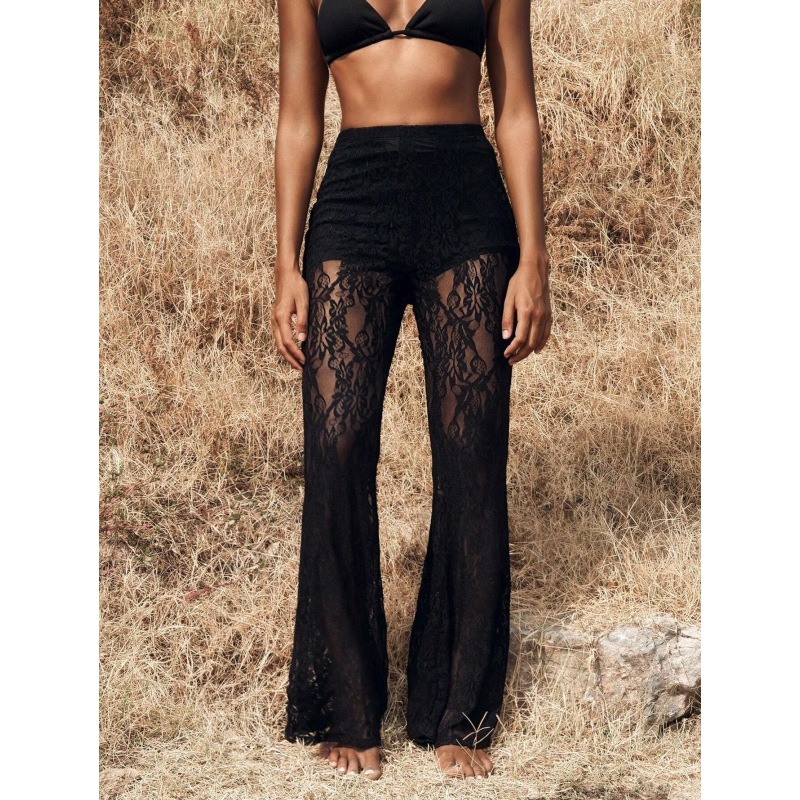 👖 51 % RABATT! 🌞 Elegante ausgestellte Spitzenhose mit High-Waist-Design