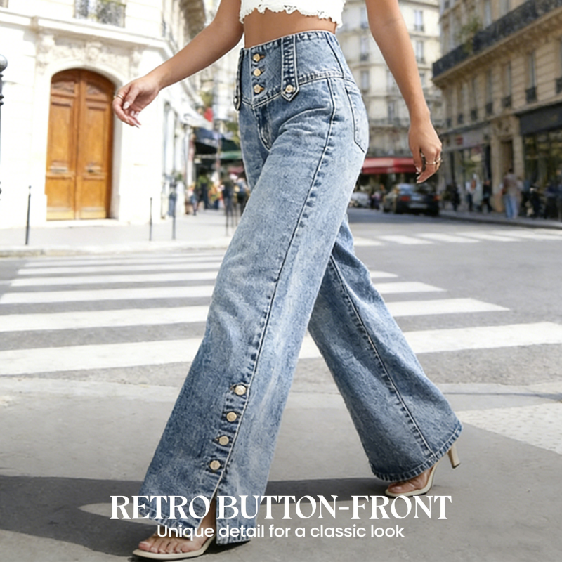 💐 50 % RABATT! Weite High-Waist-Jeans – angesagte Seitenschlitze & müheloser Style 👖✨【Flash Sale】