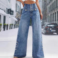 💐 50 % RABATT! Weite High-Waist-Jeans – angesagte Seitenschlitze & müheloser Style 👖✨【Flash Sale】