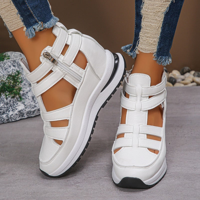 ⏳Zeitlich begrenztes Angebot⏰Atmungsaktive Damen-Keilsandalen mit seitlichem Reißverschluss