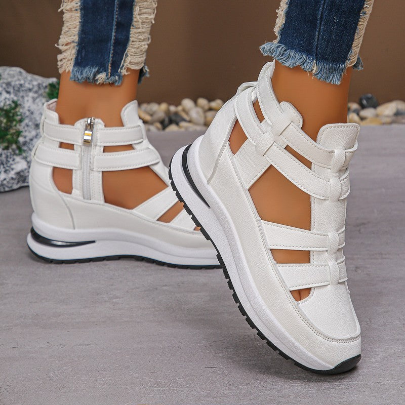 ⏳Zeitlich begrenztes Angebot⏰Atmungsaktive Damen-Keilsandalen mit seitlichem Reißverschluss