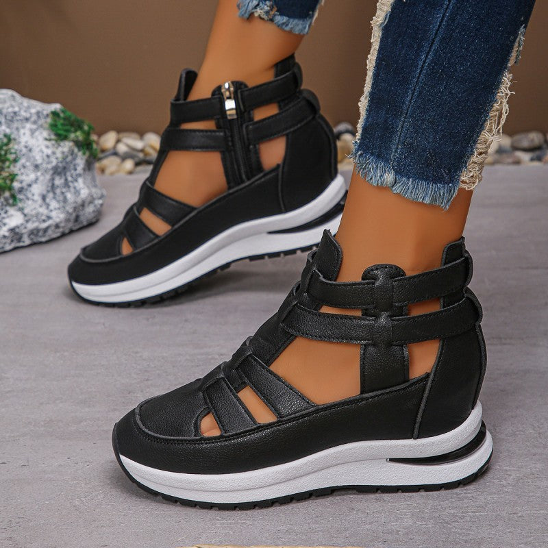 ⏳Zeitlich begrenztes Angebot⏰Atmungsaktive Damen-Keilsandalen mit seitlichem Reißverschluss