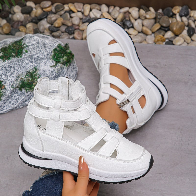 ⏳Zeitlich begrenztes Angebot⏰Atmungsaktive Damen-Keilsandalen mit seitlichem Reißverschluss