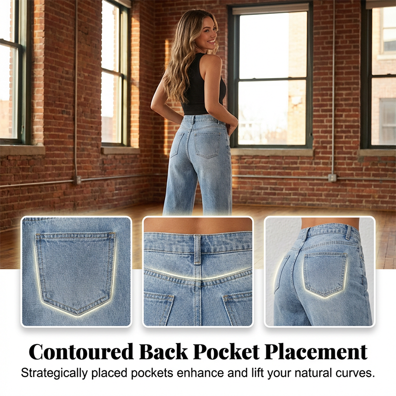 ✨ JETZT 50% RABATT! 👖 Damen Jeans mit hoher Taille und geradem Bein – verlängert das Bein & perfekte Passform! 🤎