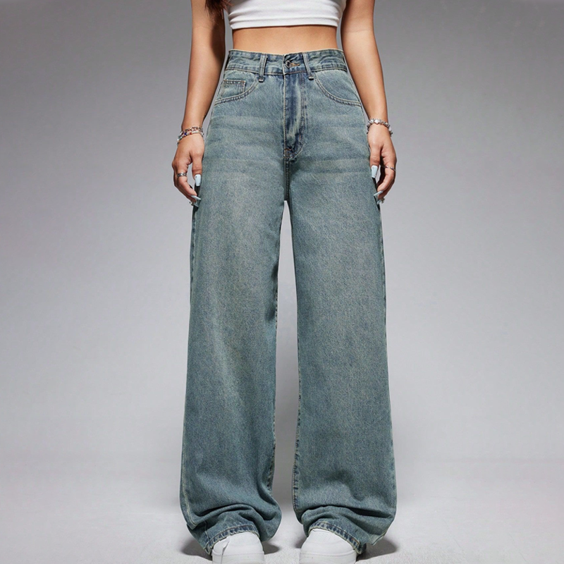 ✨ JETZT 50% RABATT! 👖 Damen Jeans mit hoher Taille und geradem Bein – verlängert das Bein & perfekte Passform! 🤎